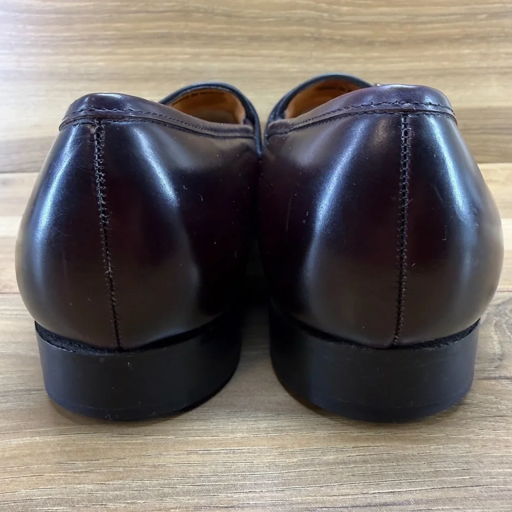 Stuart McGuire Apron Toe Buckle Loafers Mens 10 EE‎ Bugundy Leather Formal